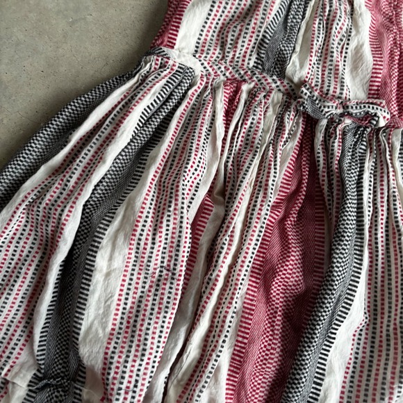Coco Oosh Girls 5-6 Striped Ruffle Hem Dress Tank Top Style Red White Black - Picture 2 of 3